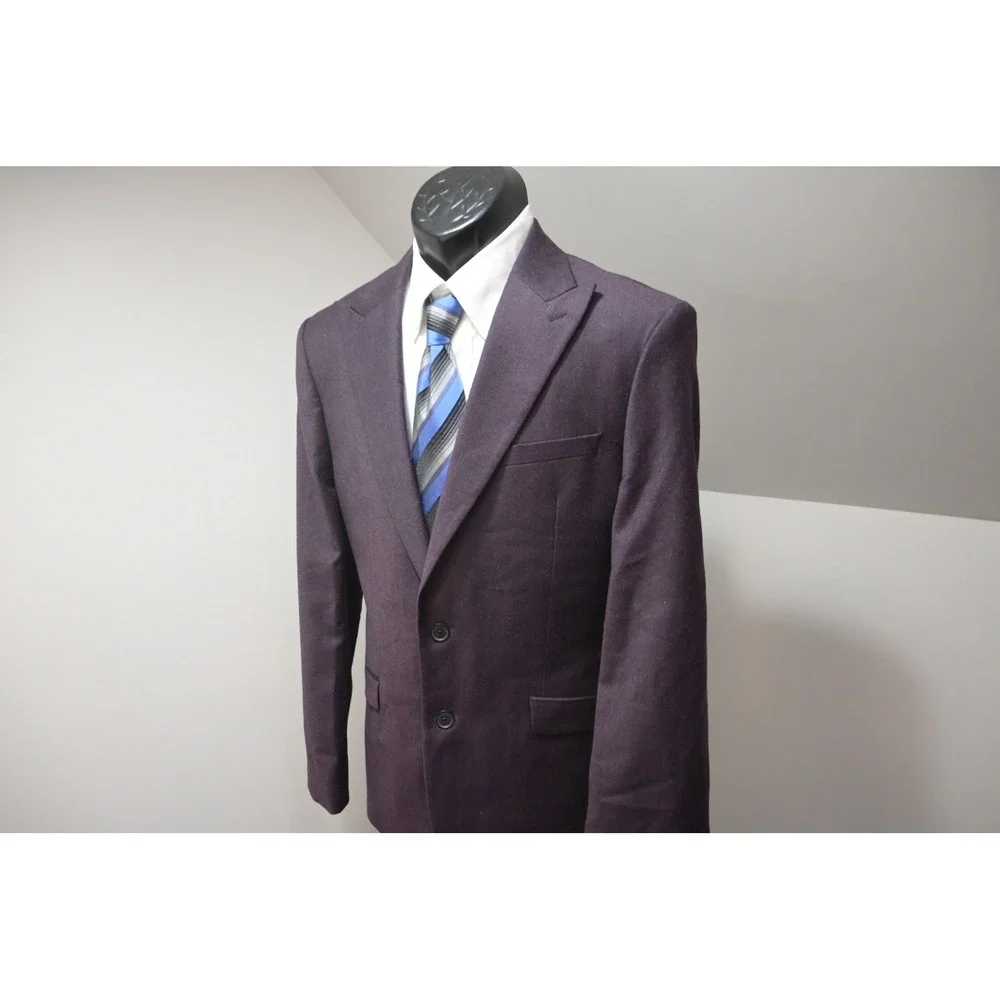Express Blazer Mens 40R Purple Two Button Slim Fit Wool Blend Excellent